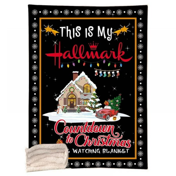 HAINANBOY This is My Hallmark Christmas Movie Watching Blanket Hooded Blanket Wearable Blanket with Hood Fleece Lined Throw Blankets Hooded Blanket for Adult Women Kids Girls Child